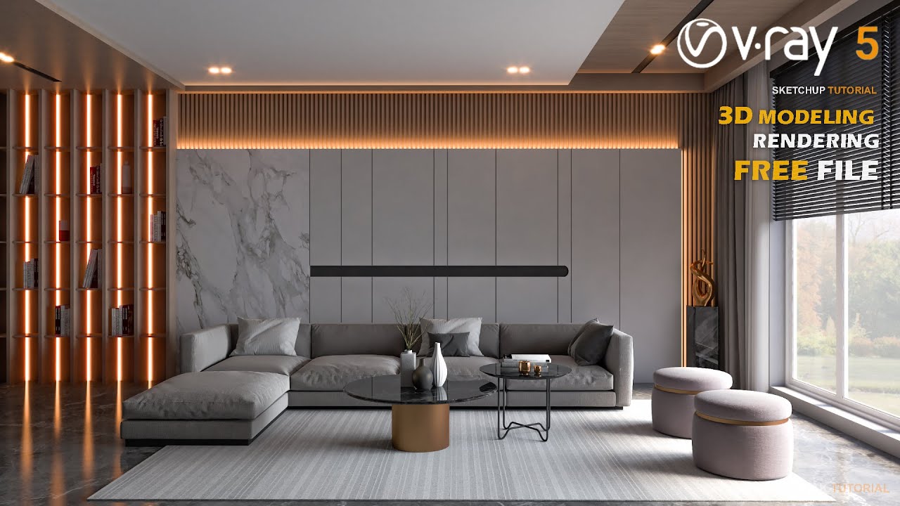 living room rendering vray