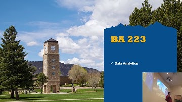 BA 223 - Data Analytics Lecture, Part 1