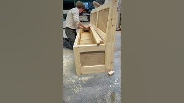 Satisfying fit on a pine storage bench #satisfyingvideo #woodworking