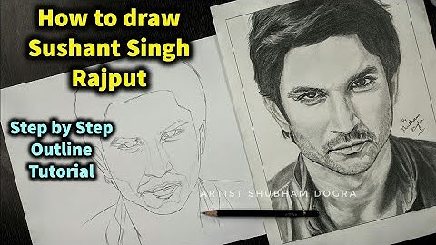 How to draw sushant singh rajput step by step  // full sketch outline tutorial for beginner