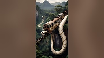 AI Travel Discovery | Python attacking Train| Amazon Jungle #shorts #nature #art  #cute #aishorts