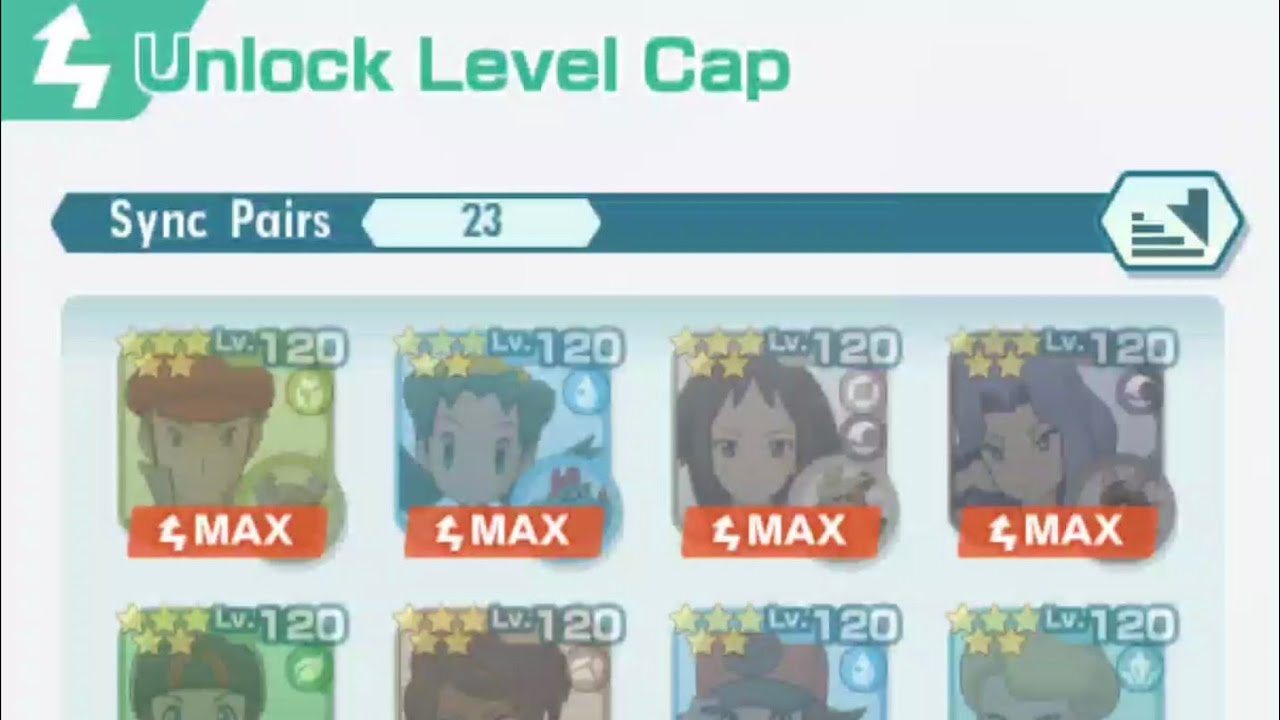 [Pokemon Masters] Unlock Level Cap (All 5-Star Sync Pairs)