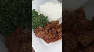 Ugali Greens Liver Girl Dinner