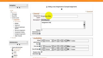Creating Assignment (File upload) in Moodle