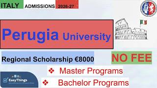 पेरुगिया विश्वविद्यालय, इटली, प्रवेश 2026, मास्टर और बैचलर प्रोग्राम | कोई आवेदन शुल्क नहीं screenshot 1