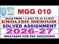 MGG 010 solved assignment 2026-27 in English || MGG 010 solved assignment 2027 || MGG10 2026-27