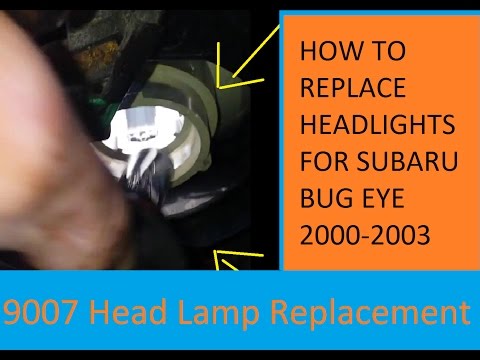 DIY How To Remove and change Head light Bulbs 02 subaru impreza wagon 9007 bulb