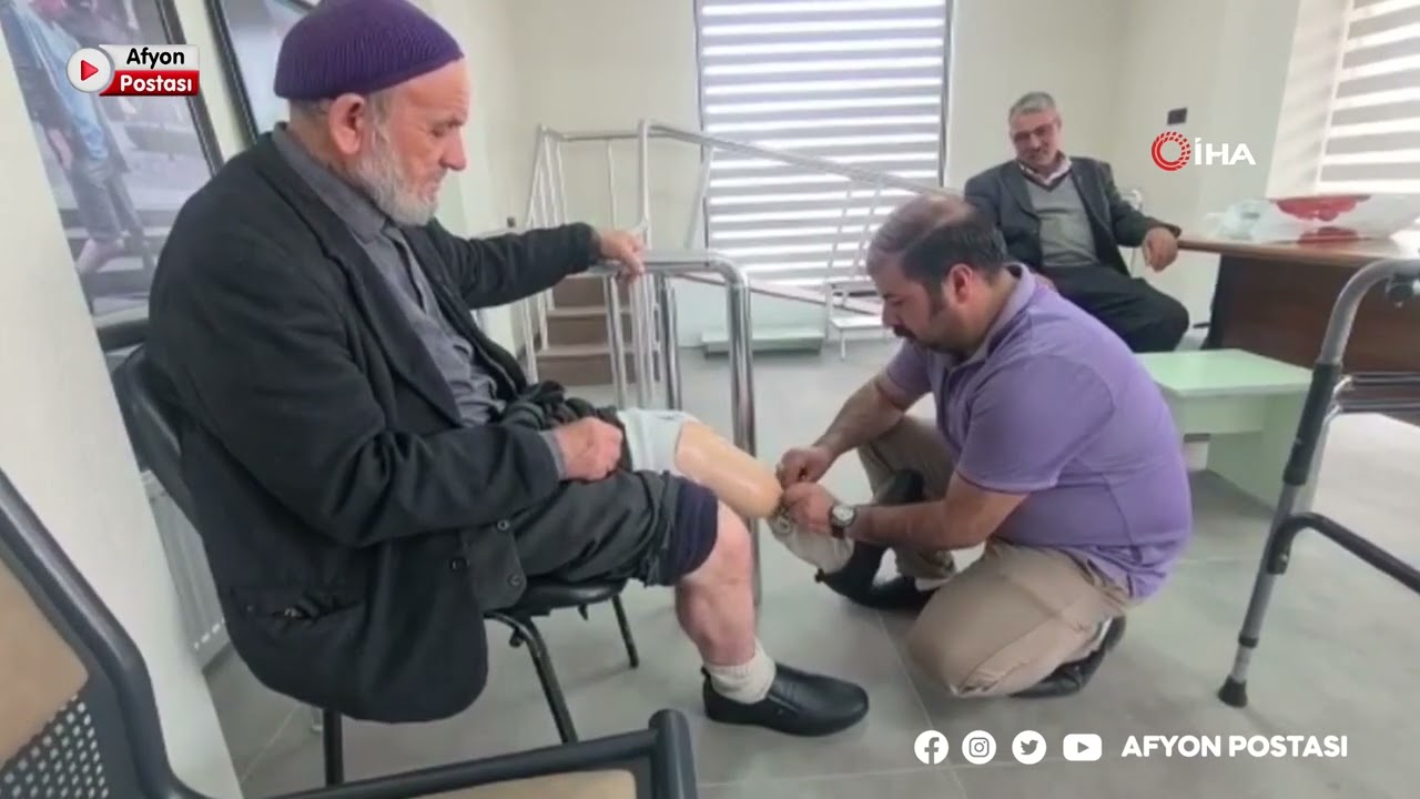 Afyonlu gaziye 77 yaşında protez bacak takıldı, protez takılan en yaşlı gazilerden oldu
