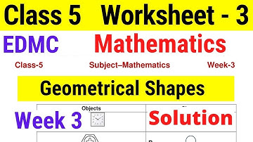 EDMC Worksheet 3 Class 5 | Class 5th maths worksheet 3 Week 3 with solution edmc worksheet class 5