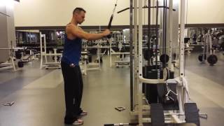 How to: Standing Cable Front Pull Down (From 90, bottom range emphasis)