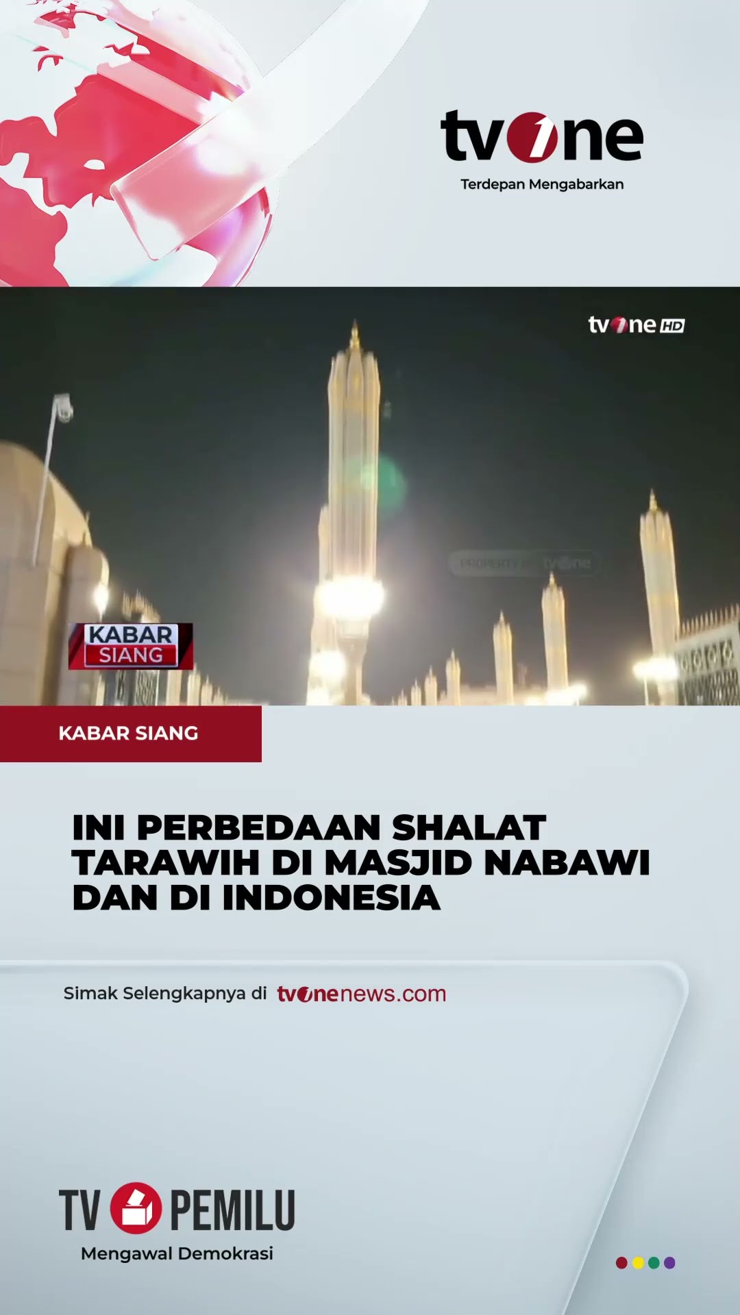 Salat Tarawih di Masjid Nabawi Hanya 10 Rakaat \u0026 Tiga Rakaat Witir | tvOne