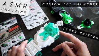 ASMR Unboxing: CUSTOM BEY LAUNCHER SET Cyber Edition | Beyblade Burst wbba exclusive unpacking