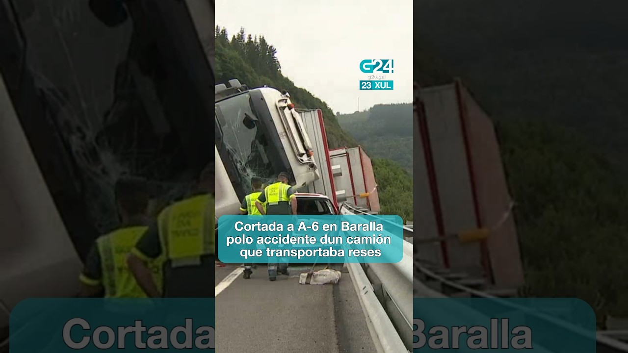 🚒 LUGO | Un ACCIDENTE múltiple obrigou a cortar a A-6 nos dous sentidos á altura de Baralla