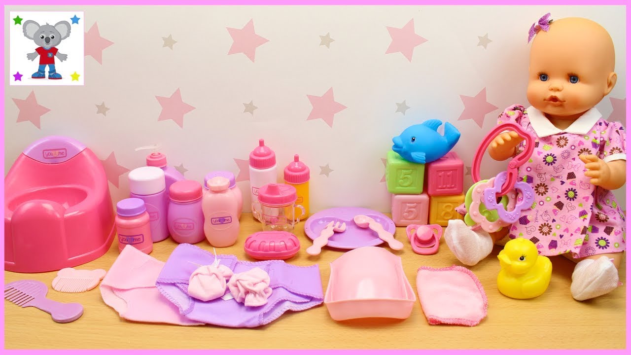 Neceser con 30 ACCESORIOS para la Muñeca Bebé | Qué llevar en el Bolso Cambiador de la BEBÉ NENUCO - YouTube