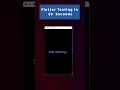 Flutter Testing Overview in 30s #flutter #flutterdev