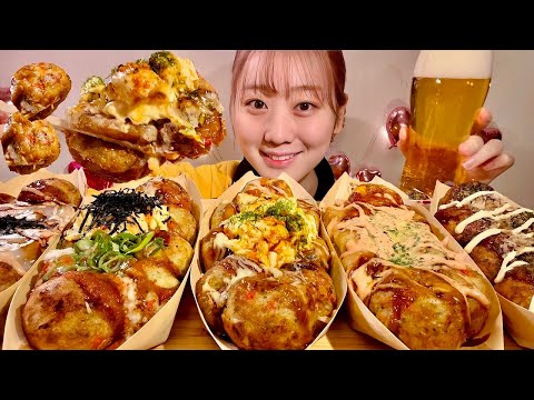 ASMR 銀だこのたこ焼き【咀嚼音/ Mukbang/ Eating Sounds】【日本語字幕】