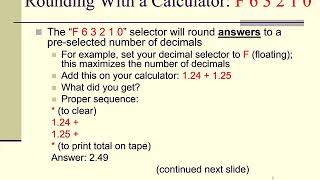 Famous Rounding with a Desktop Calculator Profile
