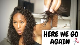 BE PATIENT WITH ME  WHILE I CUT OFF MY DAMAGED STRAIGHT ENDS