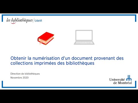 Obtenir la numérisation d’un document provenant des collections imprimées de l’UdeM