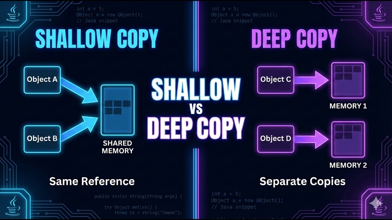 Shallow Copy vs Deep Copy in Java 🚀 | OOPS in Java for Beginners | OOPS ...