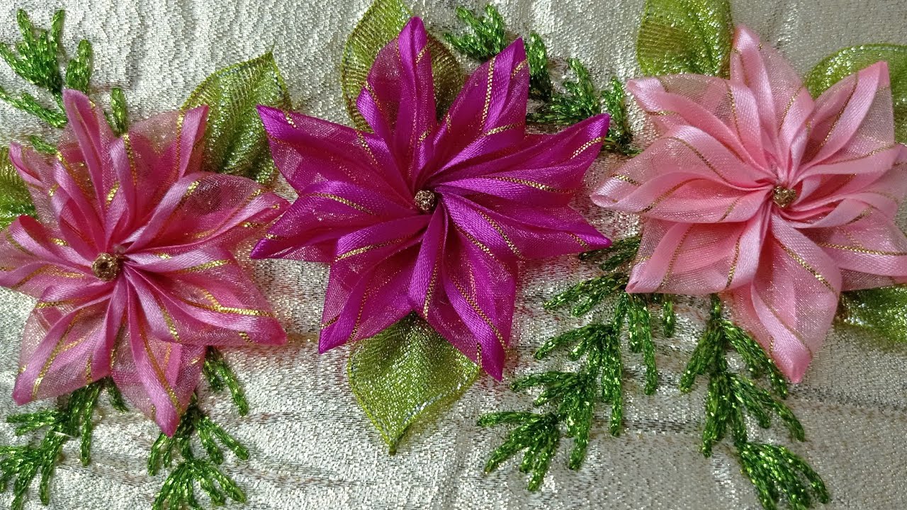 # 214 FLOR ESTRELLITA DE ORGANZA (RIBBON FLOWERS / HOW TO MAKE FLOWERS)