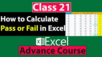 How to Calculate Pass or Fail in Excel in Urdu - Class No 21