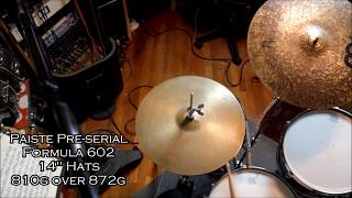 vintage Paiste Pre-Serial Formula 602 14 hi-hats 810g over 872g Bonham holy grail cymbals