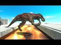 Dinosaurs jump over lava tank  who will survive