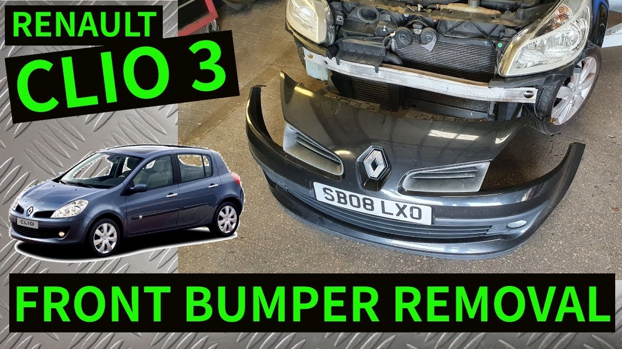 Wissen Zuidwest Verwaand RENAULT CLIO 3 - How To Remove Front Bumper Removal (2006-2012) - YouTube