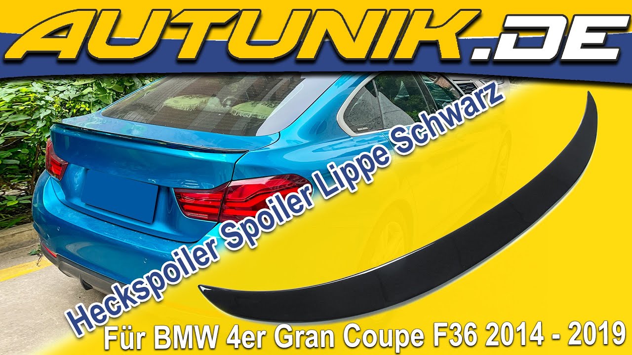 Autunik.de - Heckspoiler Spoiler Lippe Schwarz Für BMW 4er Gran Coupe F36  2014 - 2019 