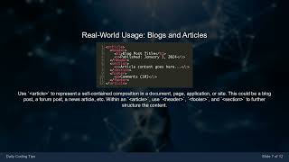 HTML: Semantic HTML5 Elements for Accessibility and SEO