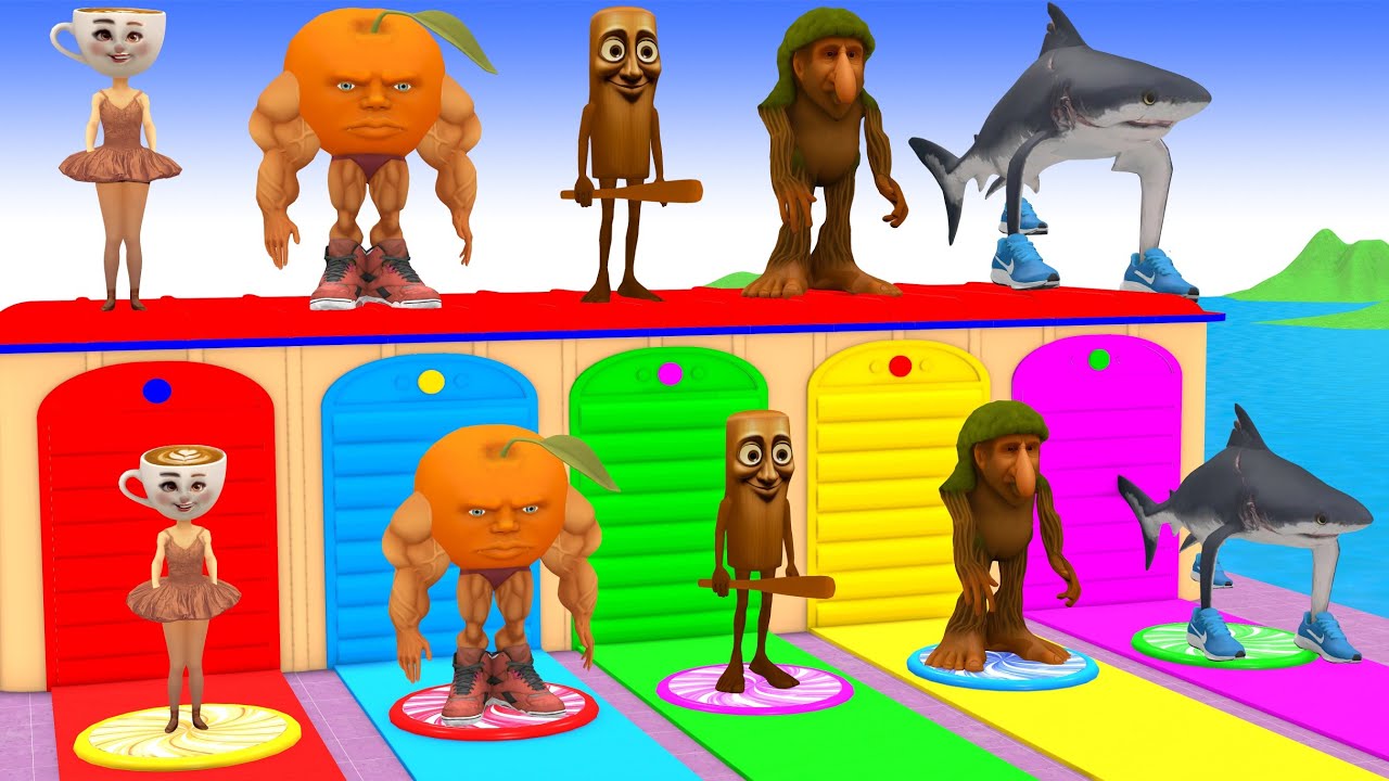 Long Slide Game with Cow Elephant Gorilla Hippopotamus Tiger 3d Animal Game Funny 3d Animals