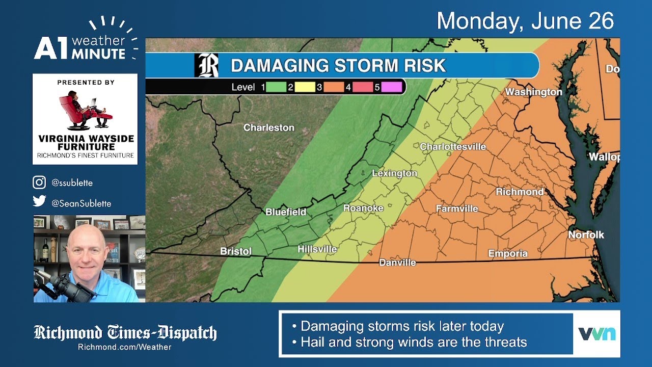 MIDDAY UPDATE: Damaging storm risk later today in Richmond - YouTube