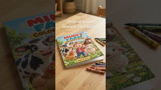 Screen-Free Fun for Kids! 🎨🐮 | Mino’s Farm Coloring Book #shorts
