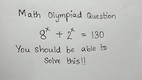 Math Olympiad Question | Exponential Equation Solving