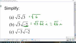 Saxon Algebra 2 Lesson 51 Complex Numbers