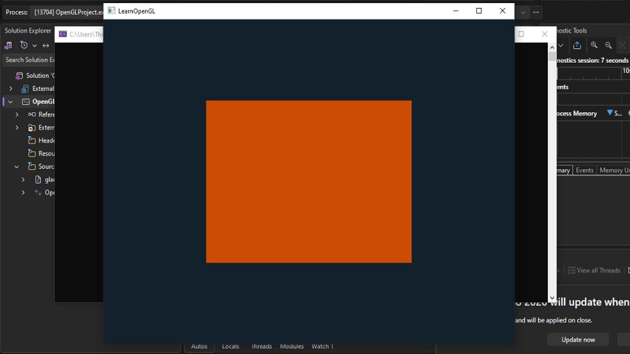 Learning OpenGL in C++, Rendering My First Square - YouTube