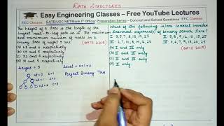Data Structure GATE 2015 Questions Part 1 - Inorder Tranversal, Nodes of Binary Tree