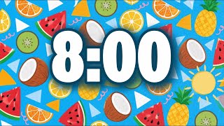 8 Minute Tropical Fruit Classroom Timer with Steel Drum Alarm