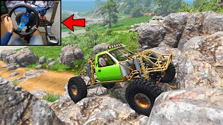 Realistic Rock crawling part 7- BeamNG.drive Steering wheel gameplay