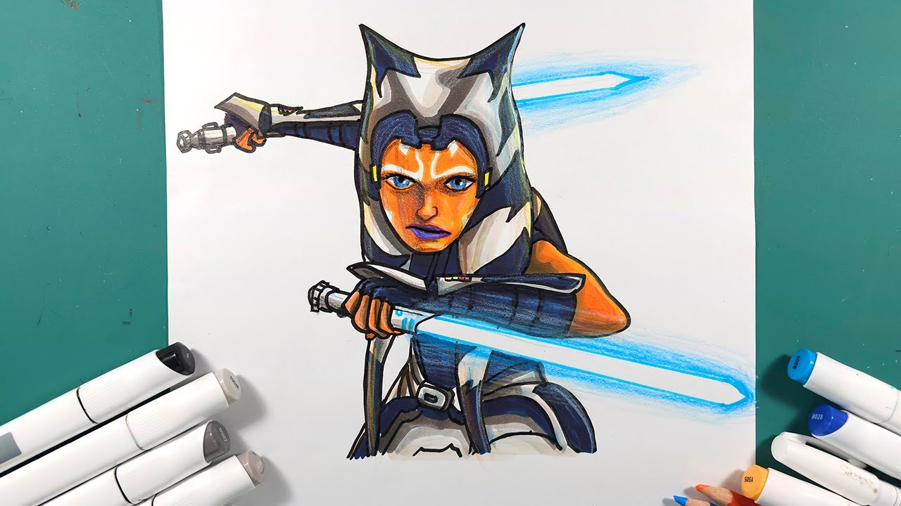 How to Draw AHSOKA TANO - Star Wars