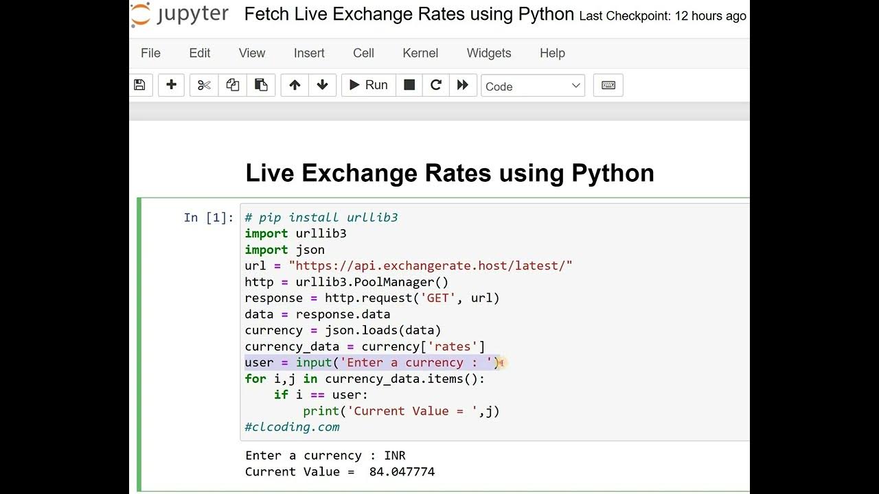 Day 132 : Live Exchange Rates using Python - YouTube
