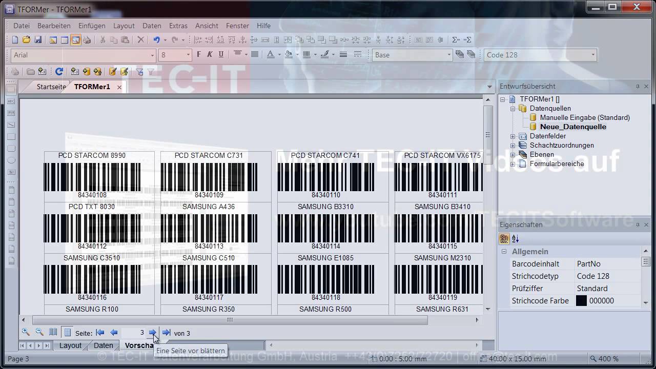 Barcode Etiketten Mit Excel Daten Drucken Tformer Designer Youtube