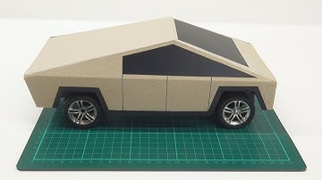 DIY Cardboard Tesla Cybertruck || RC Car Conversion