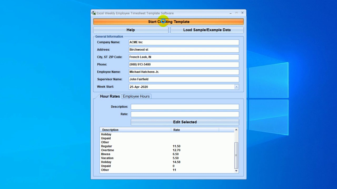 How To Use Excel Weekly Employee Timesheet Template Software - YouTube