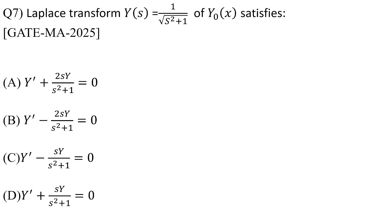 GATE MA 2025 Mathematics Question | Laplace Explained | GATE 2026 Revision