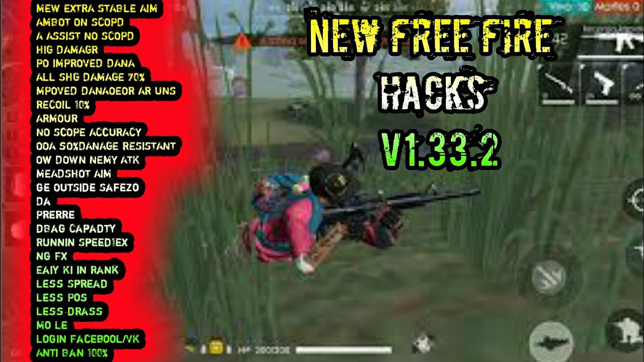 FREE FIRE NEW HACK MOD V.1.33.2 NEW VERY COOL AOMBOT++ AND HEADSHOT++ - 