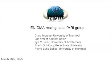 ENIGMA resting state functional MRI & HALFpipe - 28 March 2025