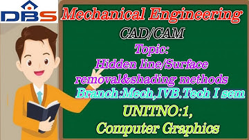 Hidden Line | Surface Removal | Computer Graphics | CAD | CAM | Mechanical Engineering | DBS Talks