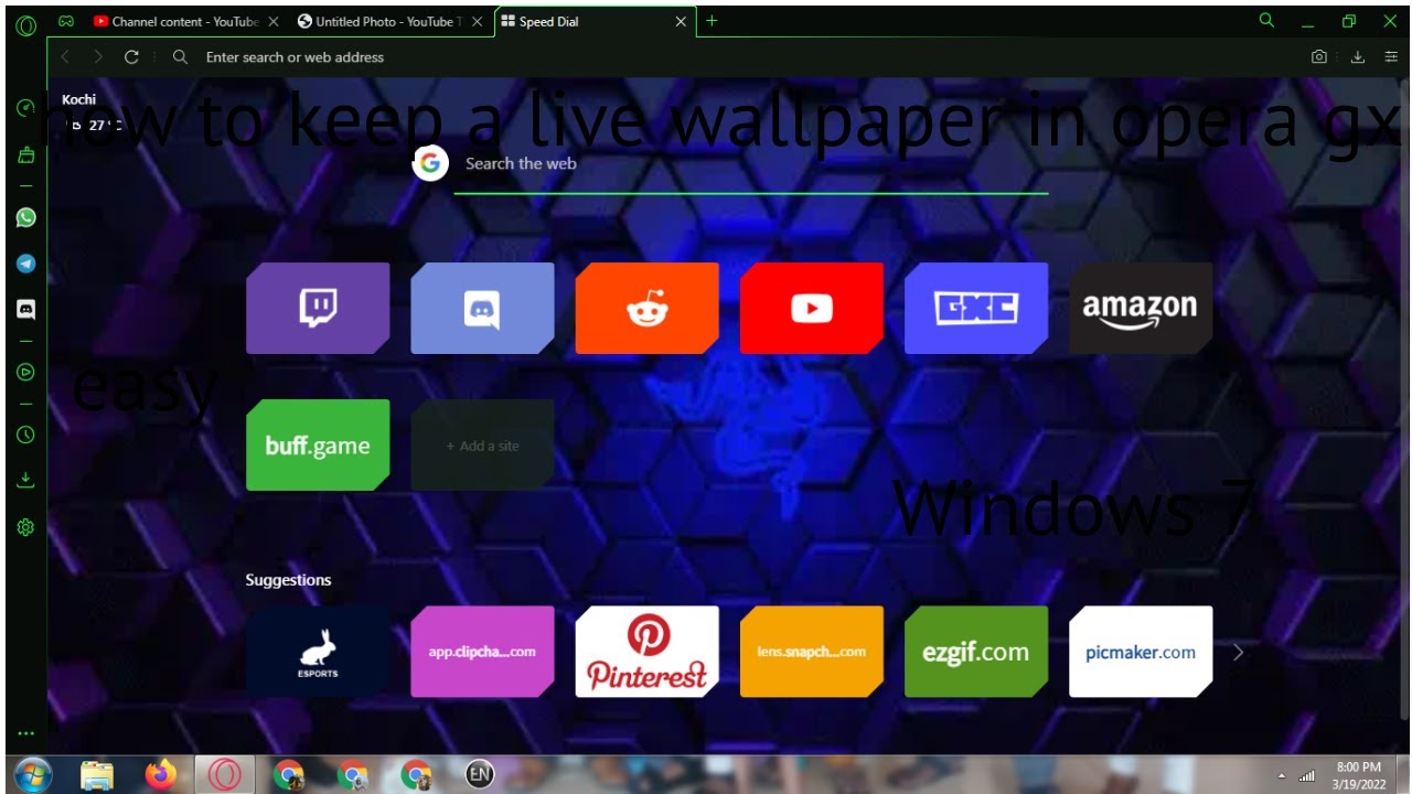how to keep animated wallpaper in opera GX (Windows 7)